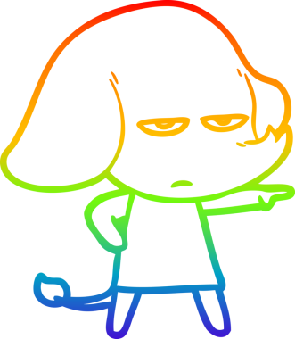 gökkuşağı gradyan çizimi bir insan tarafından çizilmiş bir karikatür fili