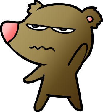 Bir insan tarafından çizilmiş kızgın ayı çizgi filmi.