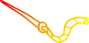 Bir insan tarafından çizilen iğne ve ipliğin sıcak eğimli çizgi çizimi