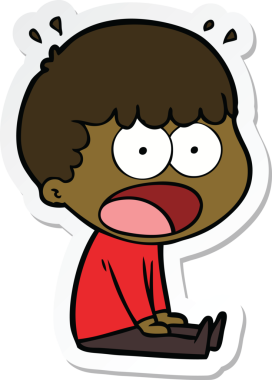 Bir insan tarafından çizilmiş bir karikatür çıkartması.