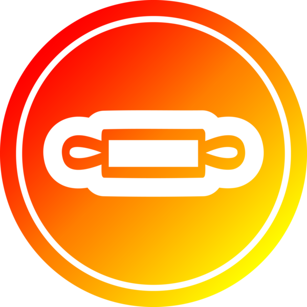 bir insan tarafından çizilmiş sıcak eğimli yuvarlak iğne simgesi