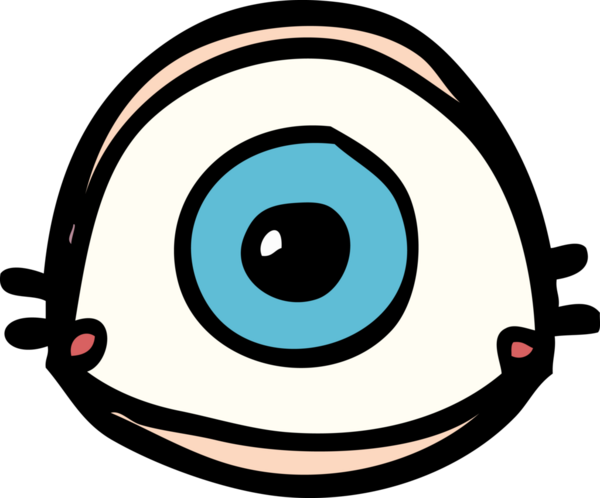 Bir insan tarafından çizilmiş mavi göz.