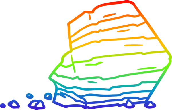 gökkuşağı gradyan çizgi çizimi bir insan tarafından çizilmiş büyük bir kaya