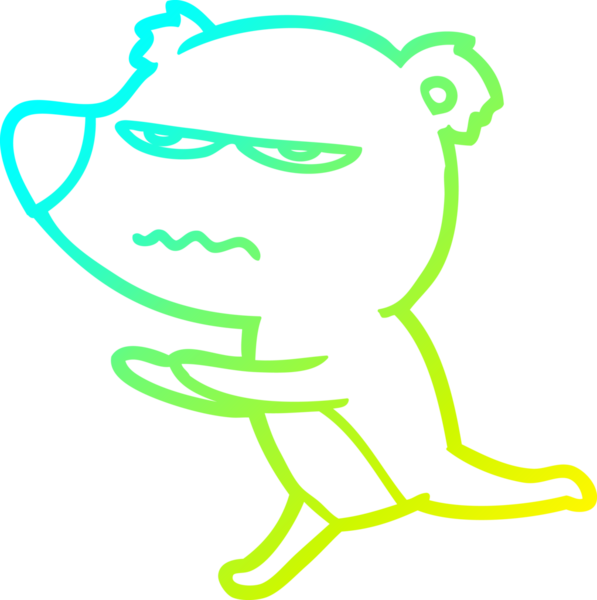 Bir insan tarafından çizilen kızgın ayı çizgi filminin soğuk gradyan çizimi