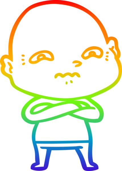 gökkuşağı gradyanı çizimi bir insan tarafından çizilmiş gergin bir adamın çizimi