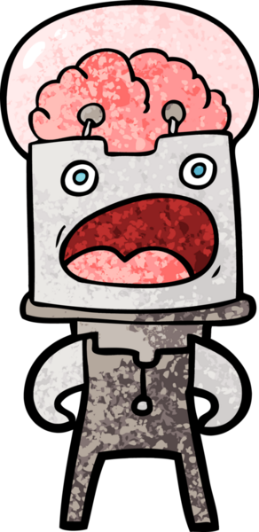 Bir insan tarafından çizilmiş çizgi film robotu