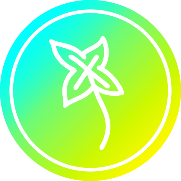 Bir insan tarafından çizilmiş doğal yaprak dairesel simgesi.