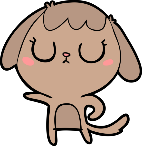 Bir insan tarafından çizilmiş şirin bir çizgi film köpeği.