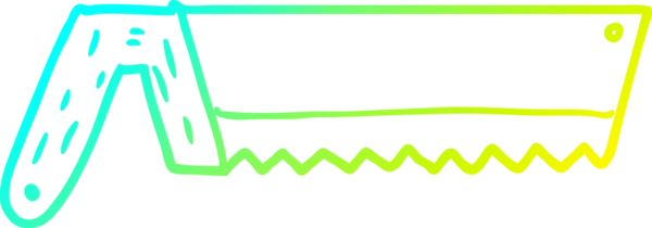 Bir insan tarafından çizilmiş eski bir testere karikatürü.