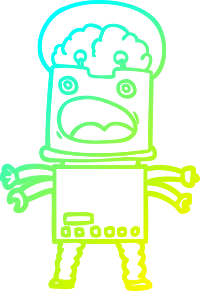 Bir insan tarafından çizilmiş soğuk gradyan robot çizimi