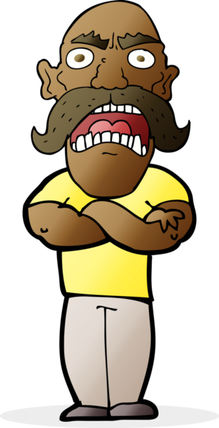 Bir insan tarafından çizilmiş kızgın bir adam.