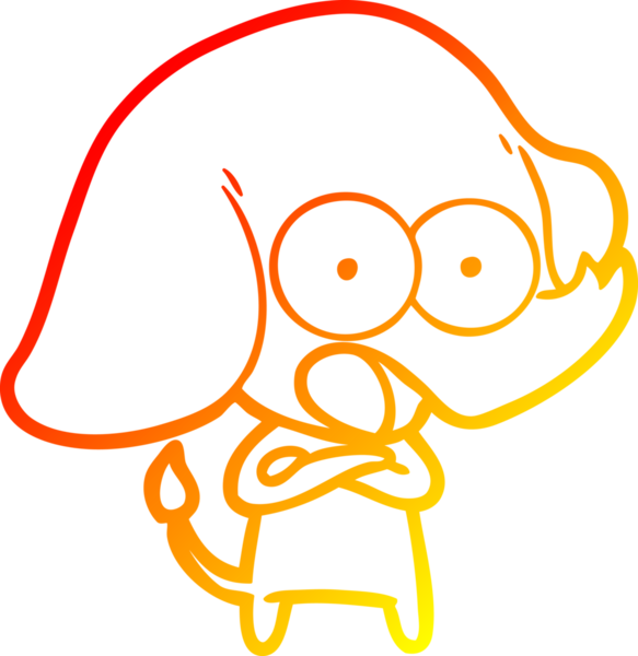 Bir insan tarafından çizilmiş şirin bir fil çizimi.