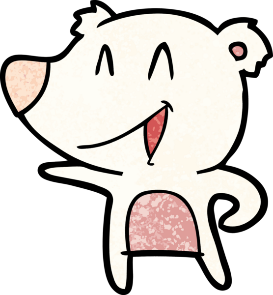 Bir insan tarafından çizilmiş mutlu kutup ayısı karikatürü