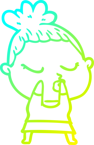 Bir insan tarafından çizilmiş soğuk bir çizgi film çizimi.