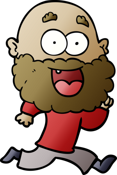 Bir insan tarafından çizilmiş sakallı çılgın mutlu adam çizgi filmi.