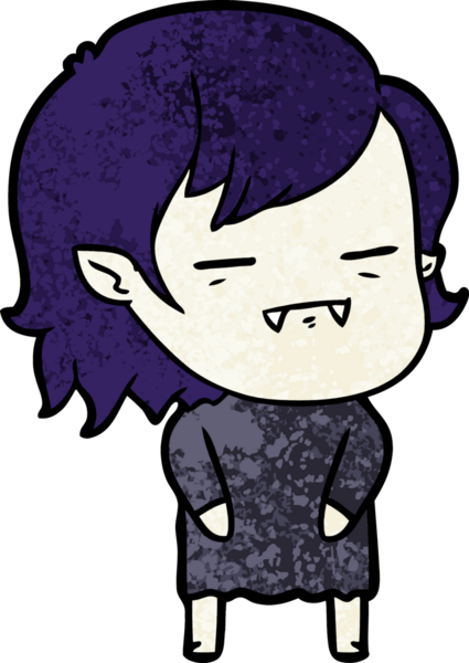 Bir insan tarafından çizilmiş ölümsüz vampir kız çizgi filmi.