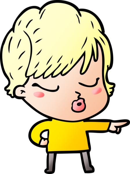 Bir insan tarafından çizilmiş gözleri kapalı çizgi film kadını.