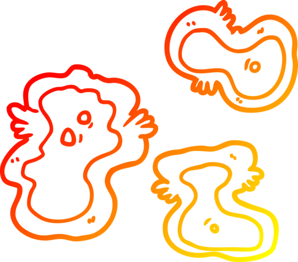 Bir insan tarafından çizilmiş çizgi film mikroplarının sıcak çizgi çizimi