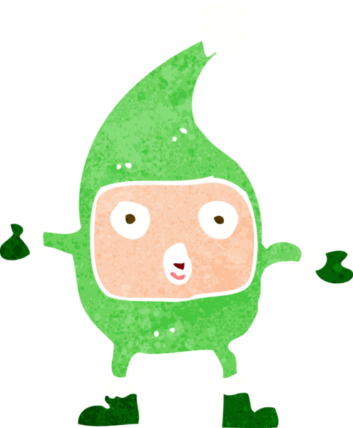 Bir insan tarafından çizilmiş komik bir Noel yaratığı.