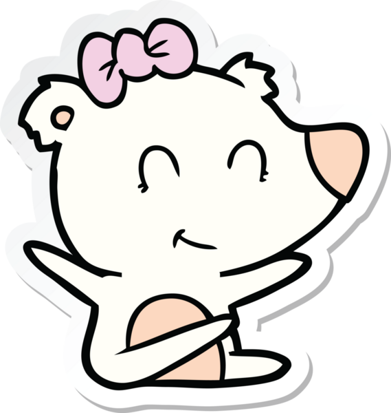 Bir insan tarafından çizilmiş dişi kutup ayısının çıkartması.