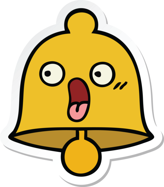 Bir insan tarafından çizilmiş sevimli bir çanın çıkartması.