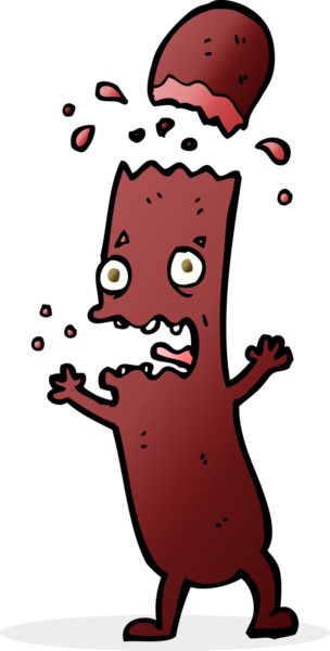 Bir insan tarafından çizilmiş sosis.