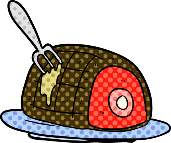 Bir insan tarafından çizilmiş pişmiş et tabağı.