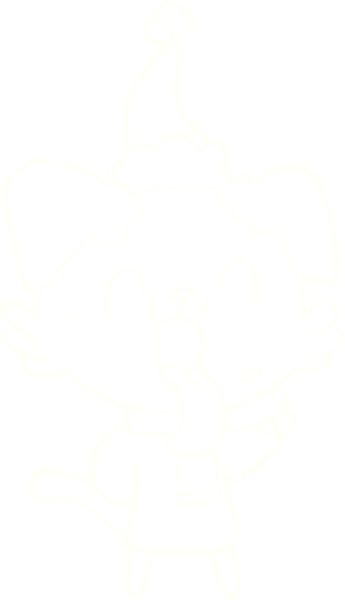 Bir insan tarafından çizilen Noel Köpeği Tebeşiri