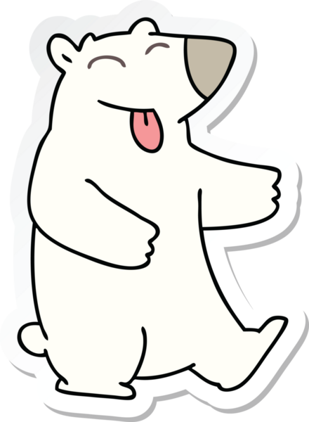 Bir insan tarafından çizilmiş garip bir kutup ayısının çıkartması.