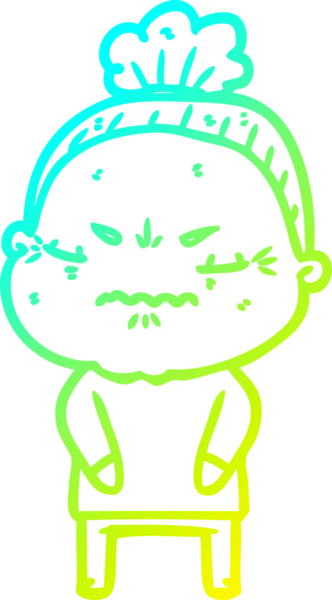 Bir çizgi film çizimi, bir insan tarafından çizilmiş yaşlı bir kadını rahatsız ediyordu.