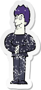 Bir insan tarafından çizilmiş bir vampir çizgi filminin gerilimli yapıştırması.