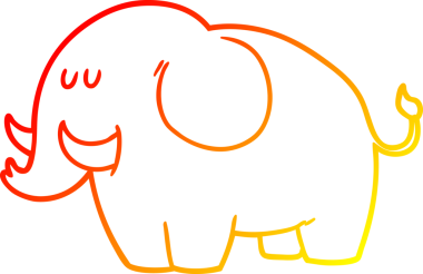 Bir insan tarafından çizilmiş karikatür fili çizimi