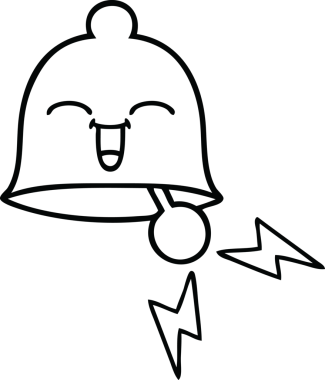 Bir insan tarafından çizilmiş zil karikatürü