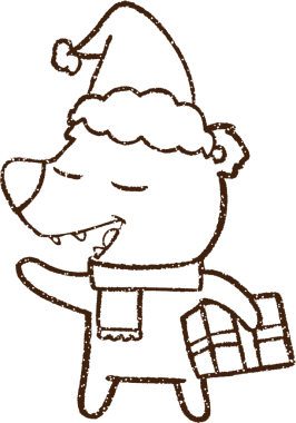 Bir insan tarafından çizilmiş Noel Ayısı Kömürü