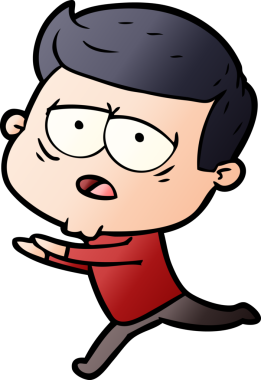 Bir insan tarafından çizilmiş yorgun bir adam.