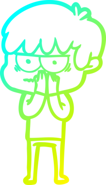 Bir insan tarafından çizilmiş soğuk gradyan çizgi film karakteri.