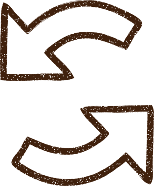 Bir insan tarafından çizilen Oklar Geri Dönüşüm Kömürü Çizimi