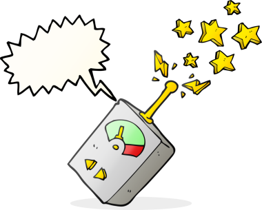 Bir insan tarafından çizilmiş serbest konuşma balonu karikatürü bilimsel ekipman