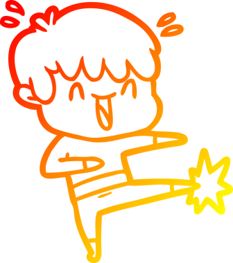 Bir insan tarafından çizilmiş gülen bir çizgi film karakteri çizimi