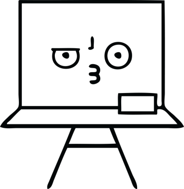 Bir insan tarafından çizilmiş beyaz bir karikatür.