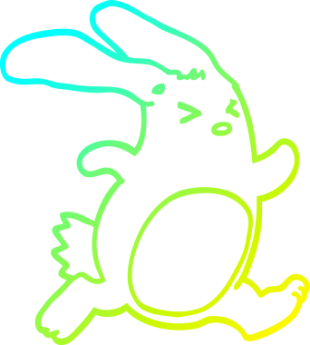 Bir insan tarafından çizilmiş bir çizgi film tavşanı çizimi