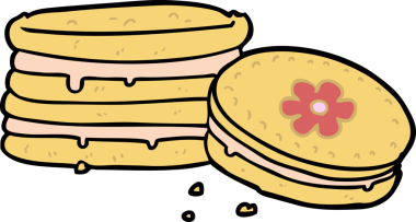 Bir insan tarafından çizilmiş çizgi film bisküvisi