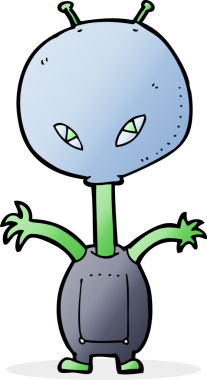 Bir insan tarafından çizilmiş uzaylı çizgi filmi.