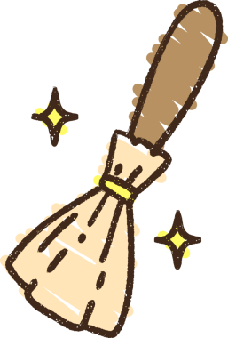 Bir insan tarafından çizilen Sihirli Süpürge Tebeşiri