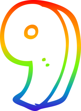 gökkuşağı gradyanı çizimi bir insan tarafından çizilmiş dokuz numaralı çizgi