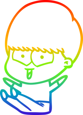 gökkuşağı gradyan çizgi çizimi bir insan tarafından çizilmiş mutlu bir çocuk