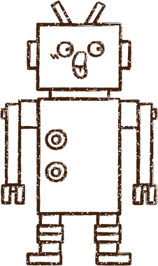 Robot Kömür Bir insan tarafından çizilmiş