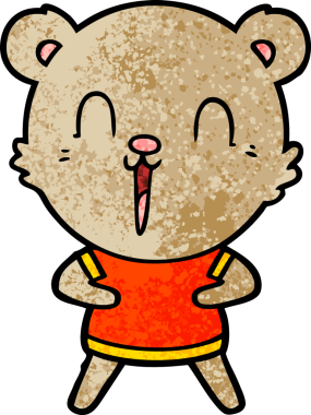 Bir insan tarafından çizilmiş mutlu çizgi film ayısı.