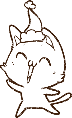 Noel Kedi Kömürü Bir insan tarafından çizilmiş