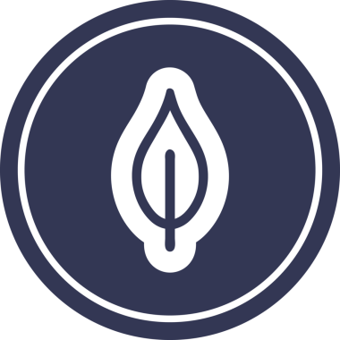 Bir insan tarafından çizilmiş doğal yaprak dairesel simgesi